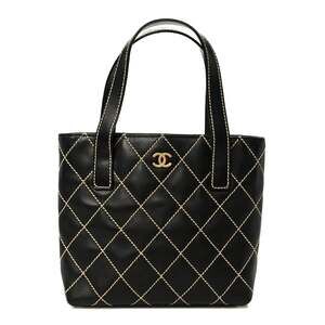 Chanel Calfskin Wild Stitch Tote Black #258451C18B
